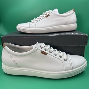 ECCO Soft 7 Tie Womens White Leather Sneakers Size 10-10.5 US 430003-01007 New